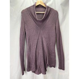 Handmade Vintage Cowl Neck Rose Knit Sweater, Size Medium